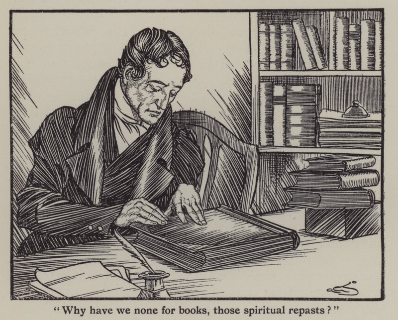 Illustration till The Essays of Elia av Charles Lamb (litho) av A. Garth Jones