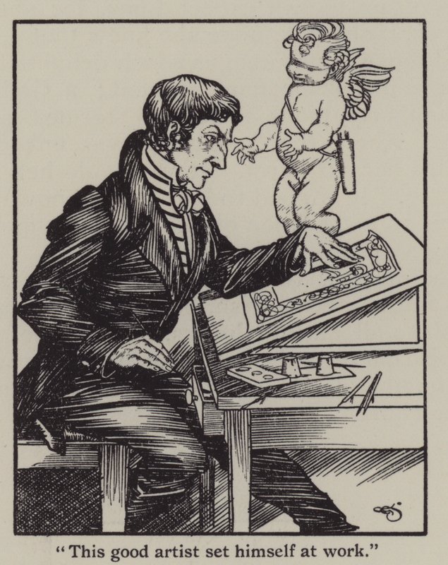 Illustration till The Essays of Elia av Charles Lamb (litho) av A. Garth Jones