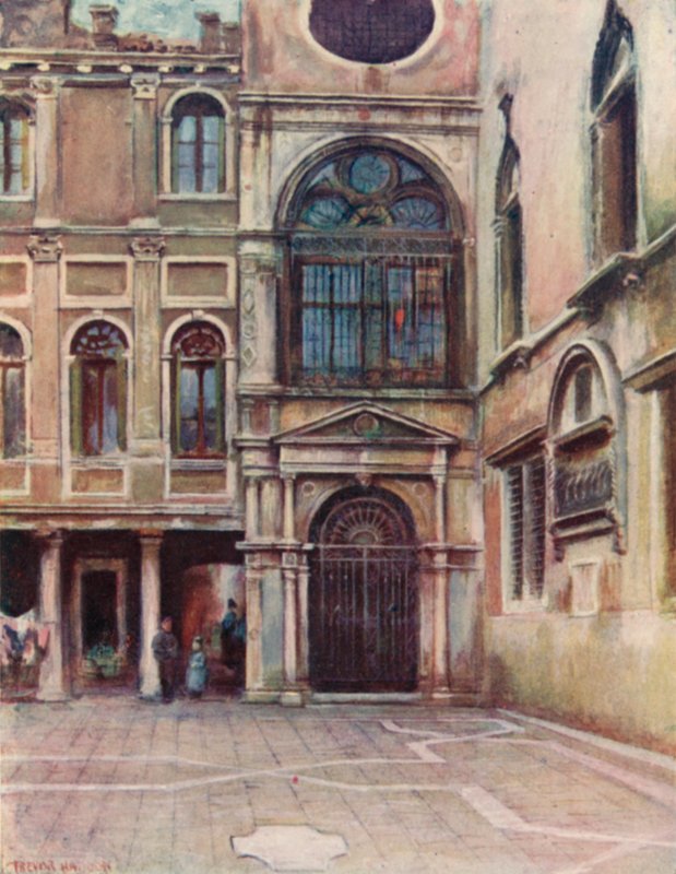Gård på Scuola Di S Giovanni Evangelista av A. Trevor Haddon