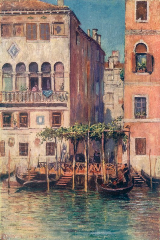 Palazzo Sicher och Traghetto Della Madonnetta av A. Trevor Haddon