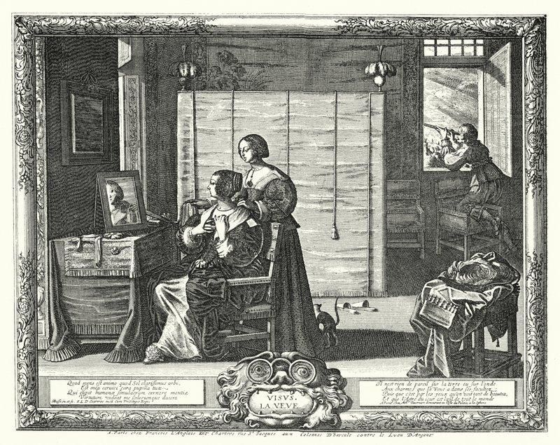 La Toilette (gravyr) av Abraham (after) Bosse