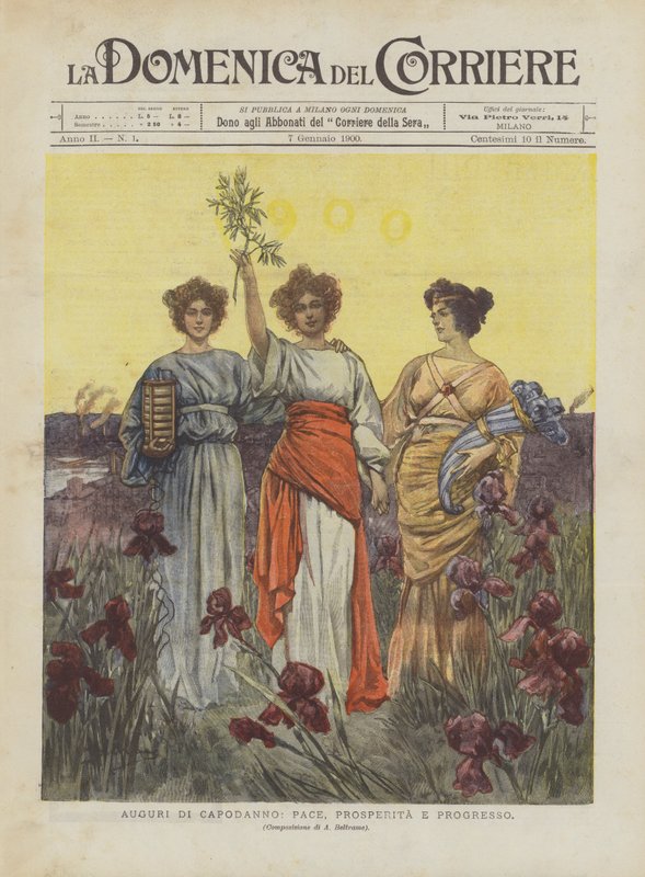 Nyårshälsningar, fred, välstånd och framsteg av Achille Beltrame