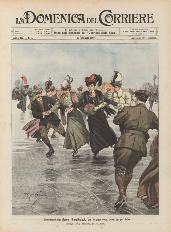 Dagens underhållning, skridskoåkning nu på modet nästan överallt av Achille Beltrame
