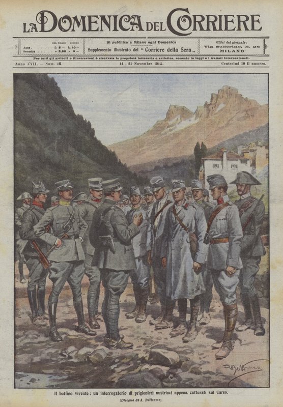 Det levande bytet, ett förhör av nyfångade österrikiska fångar på Karst av Achille Beltrame