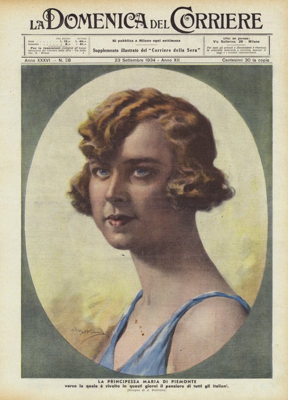 Prinsessan Maria di Piemonte, till vilken alla italienares tankar har vänts in i dessa dagar av Achille Beltrame