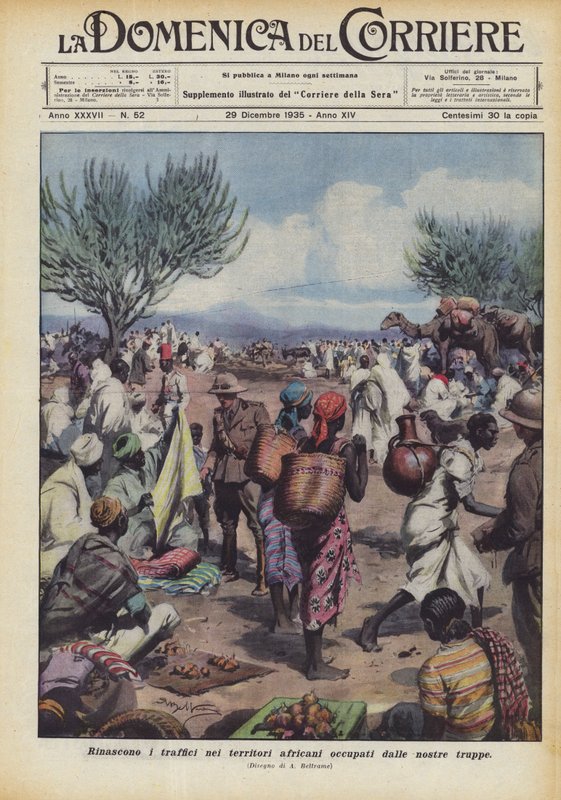 Handeln i de afrikanska territorierna som ockuperas av våra trupper är återfödd av Achille Beltrame