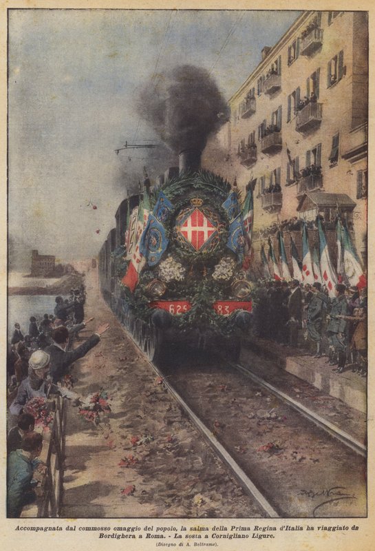 Tillsammans med folkets rörande hyllning, reste kroppen av den första drottningen av Italien? av Achille Beltrame