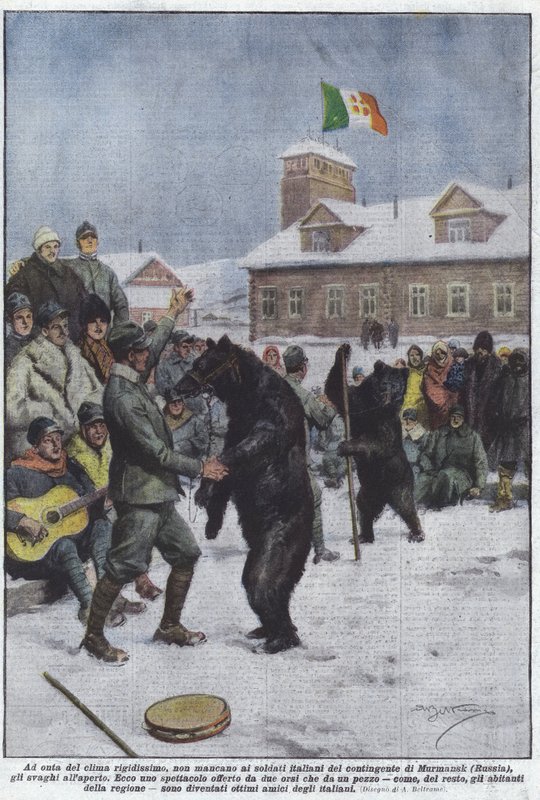 Trots det extremt stela klimatet, finns det ingen brist på italienska soldater från Murmansk-kontingenten? av Achille Beltrame