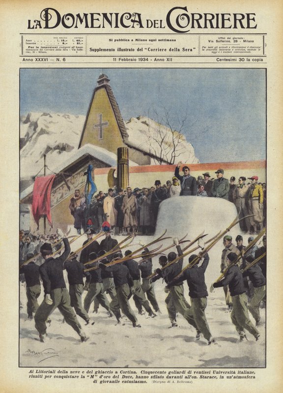 Vid Littoriali av snö och is i Cortina av Achille Beltrame
