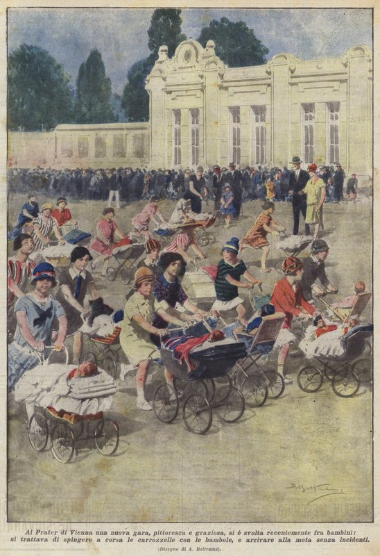 Har en ny, pittoresk och nådig tävling nyligen ägt rum bland barn på Prater i Wien? av Achille Beltrame