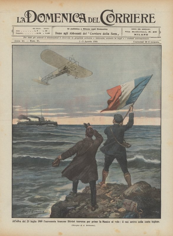 I gryningen den 25 juli 1909 var den franska aeronauten Bleriot den första som flög Engelska kanalen? av Achille Beltrame