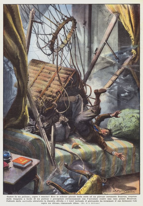 Falla från en ballong? över kuddarna! av Achille Beltrame