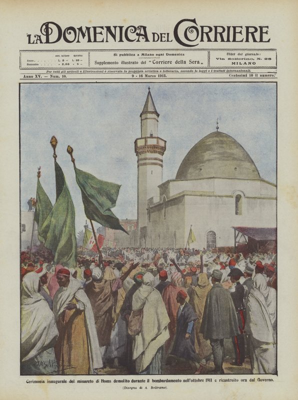 Invigningsceremonin för Homs-minareten som revs under bombningen i oktober 1911? av Achille Beltrame