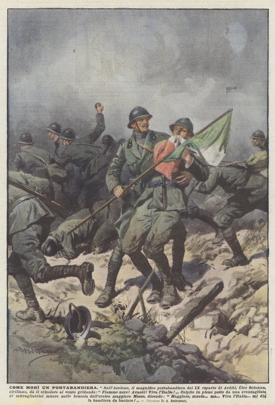 Hur en flaggbärare dog av Achille Beltrame