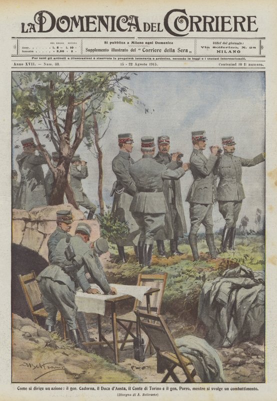 Hur hanterar du en aktion, Gen Cadorna, Hertigen av Aosta, Greven av Turin och Gen Porro? av Achille Beltrame