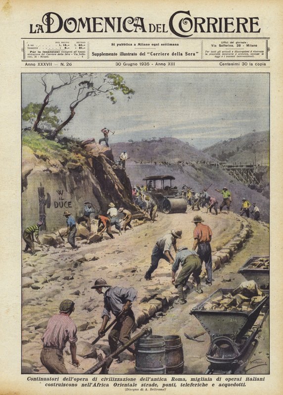 Fortsättare av civilisationsarbetet i det antika Rom, tusentals italienska arbetare? av Achille Beltrame