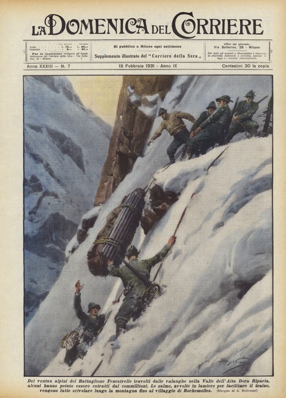 Av de tjugoen Alpini från Fenestrelle-bataljonen som överväldigades av laviner i Alta Dora-dalen? av Achille Beltrame