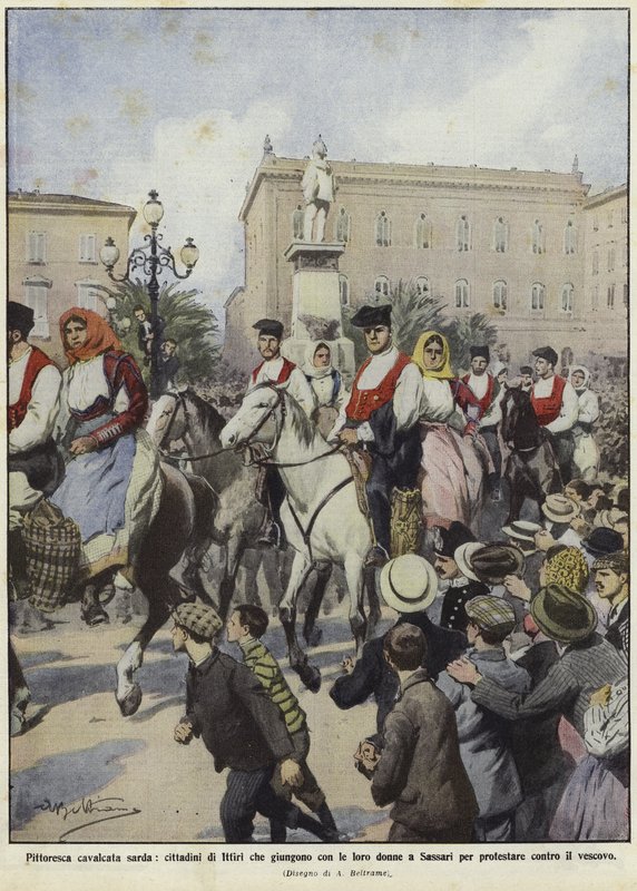 Demonstrationer på Sardinien av Achille Beltrame