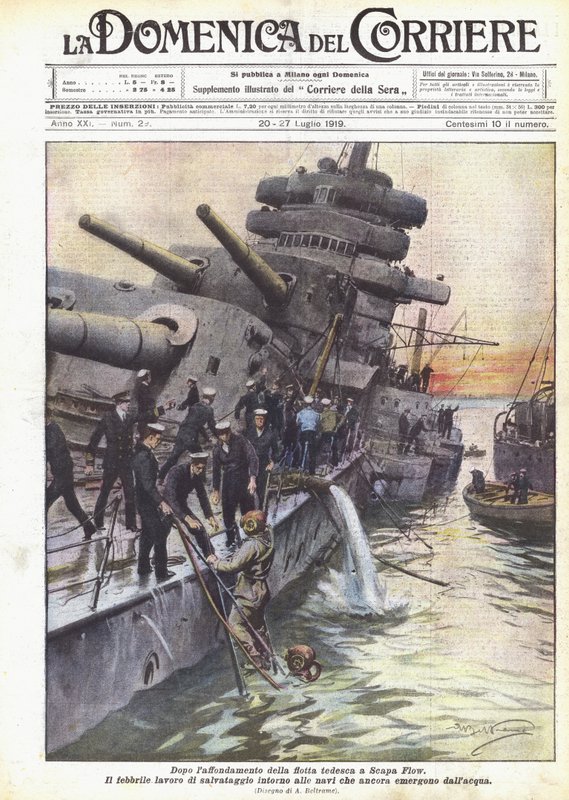 Efter den tyska flottans förlisning i Scapa Flow av Achille Beltrame