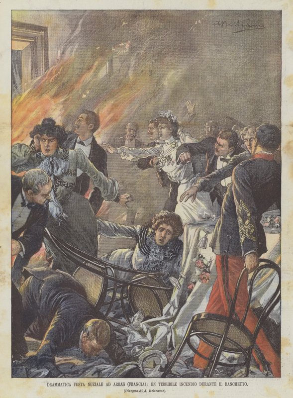 Dramatisk Bröllopsfest I Arras (Frankrike), En Hemsk Brand Under Banketten av Achille Beltrame