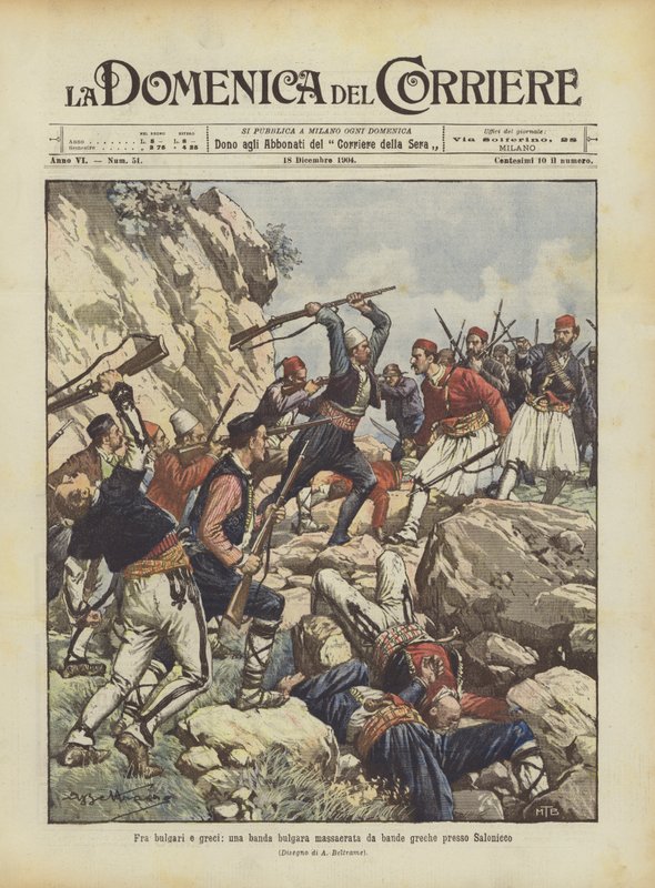 Mellan bulgarer och greker, ett bulgariskt gäng massakrerat av grekiska gäng nära Thessaloniki av Achille Beltrame