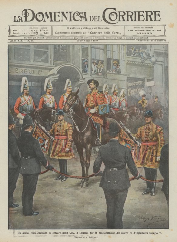 Ber de kungliga härolderna att få komma in i staden, London, för att proklamera det nya? av Achille Beltrame