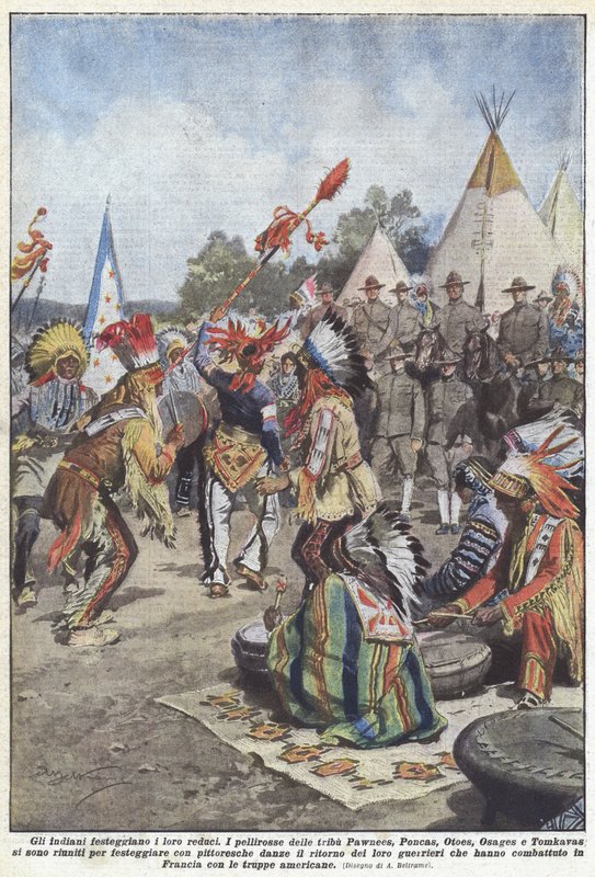 Indianer firar sina veteraner av Achille Beltrame