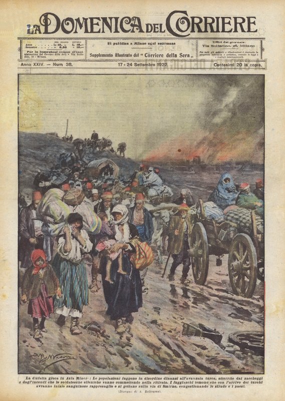 Greker på flykt från Smyrna, grekisk-turkiska kriget (1919-22) 1922 av Achille Beltrame