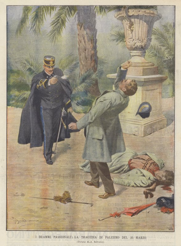 Passionerade drama, Palermo-tragedin den 25 mars av Achille Beltrame
