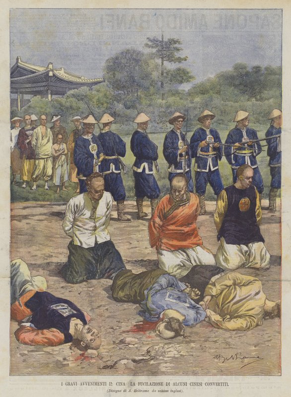 De allvarliga händelserna i Kina Skjutningen av några kinesiska konvertiter av Achille Beltrame