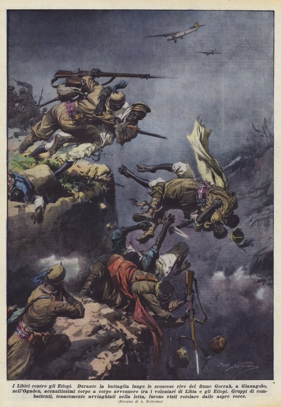 Libyerna mot etiopierna av Achille Beltrame
