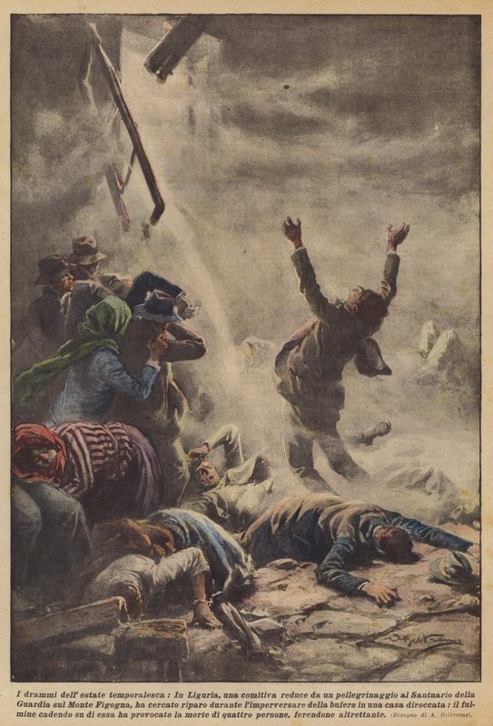 Dramerna från den stormiga sommaren, I Ligurien, en grupp tillbaka från en pilgrimsfärd? av Achille Beltrame