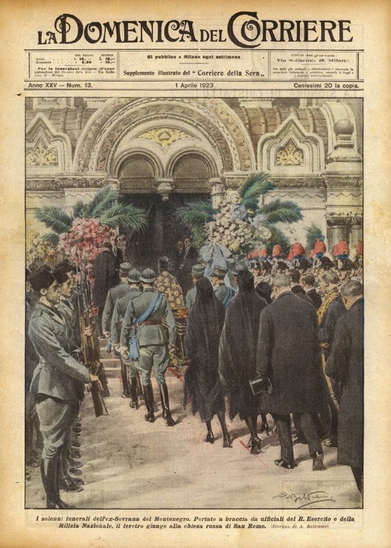 Den högtidliga begravningen av x-Sovereign of Montenegro av Achille Beltrame