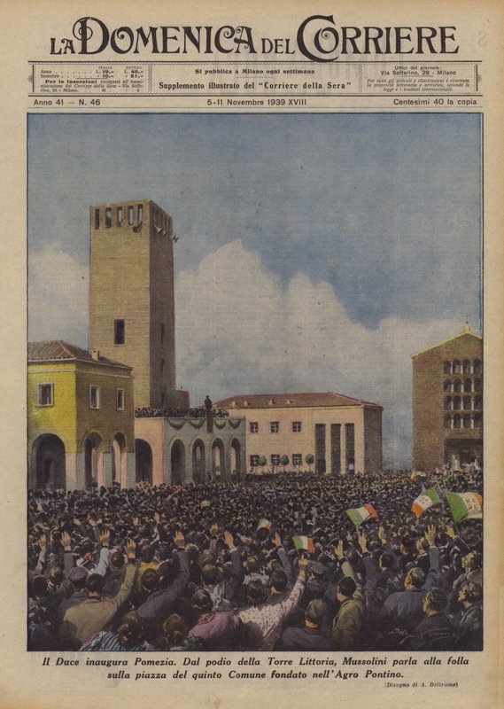 The Duce inviger Pomezia av Achille Beltrame