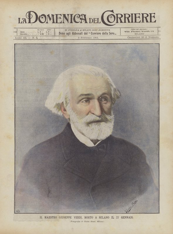 Maestro Giuseppe Verdi, som dog i Milano den 27 januari av Achille Beltrame