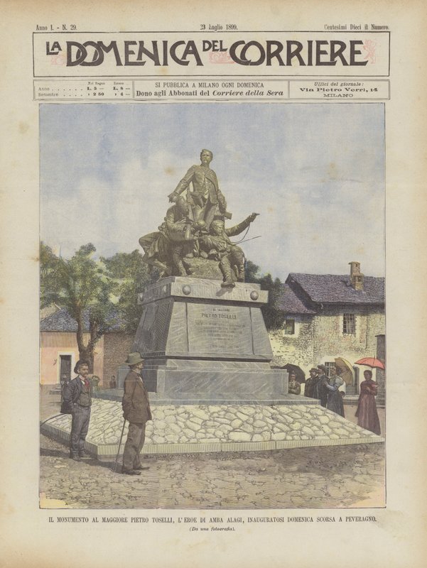 Monumentet till major Pietro Toselli, Amba Alagis hjälte, invigdes i söndags i Peveragno av Achille Beltrame