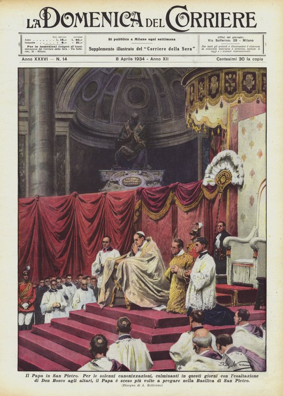Påven i San Pietro av Achille Beltrame