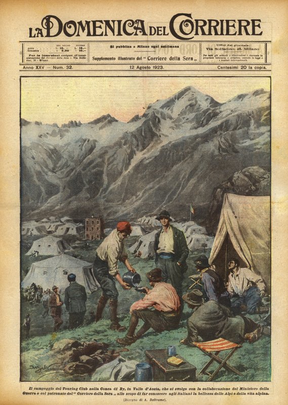 Campingen Touring Club i Conca di By, i Aostadalen, som äger rum med? av Achille Beltrame