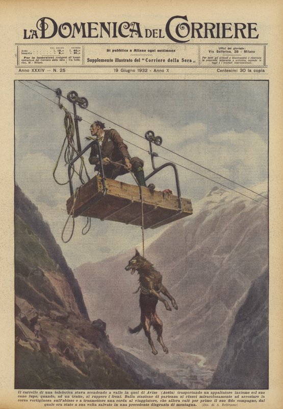 Bärade vagnen till en linbana ner till dalen i Avise (Aosta)? av Achille Beltrame