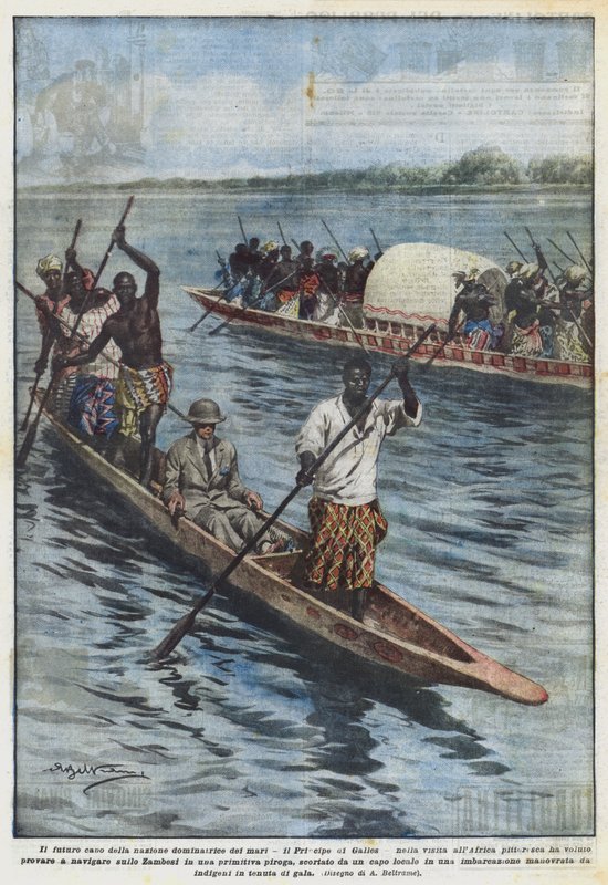 Den framtida ledaren för den härskande nationen av haven, Prinsen av Wales, på sitt besök i Afrika? av Achille Beltrame