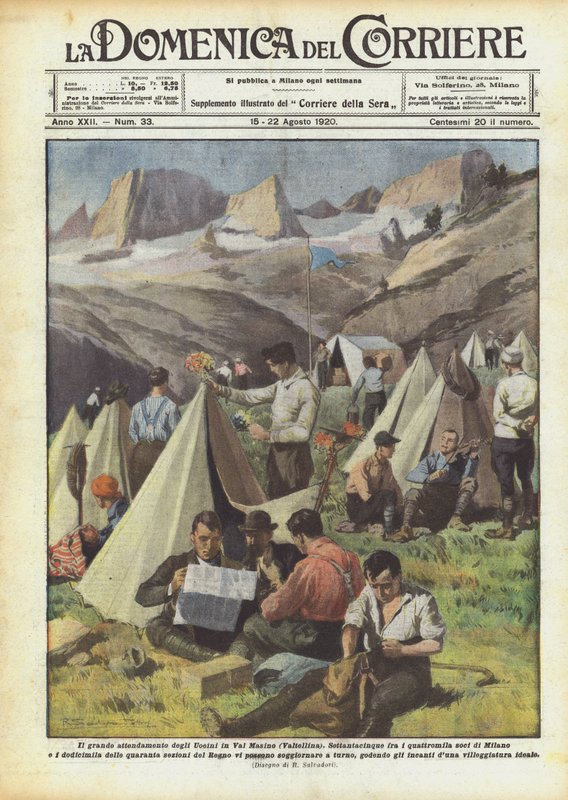 Uoeinis stora tält i Val Masino (Valtellina) av Achille Beltrame