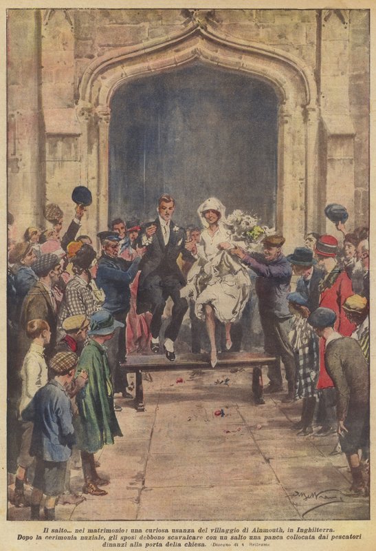 Hoppet? i äktenskap, en märklig sed i byn Alnmouth, England av Achille Beltrame