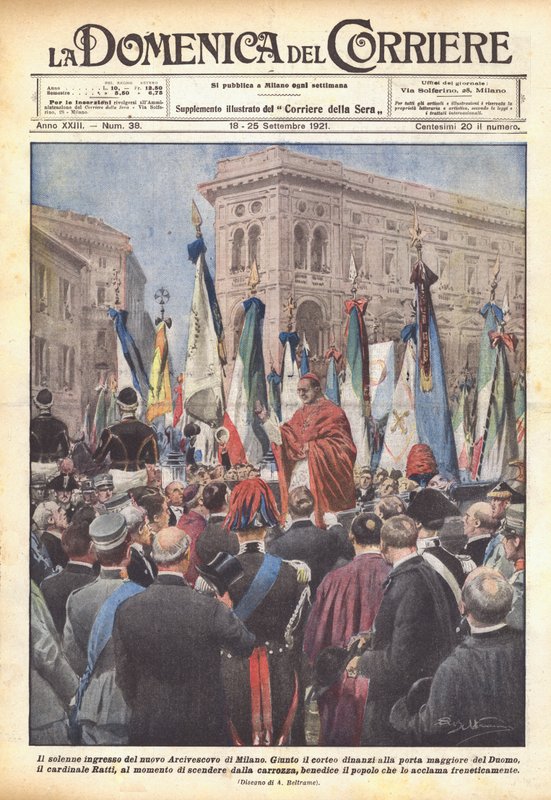 Den nya ärkebiskopen av Milanos högtidliga inträde av Achille Beltrame
