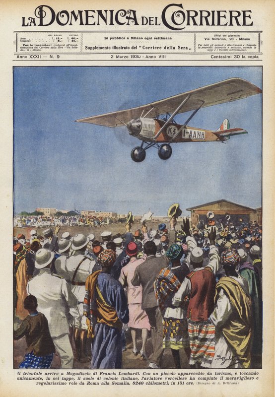 Francis Lombardis triumfande ankomst till Mogadishu av Achille Beltrame