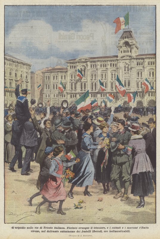Upploppet på gatorna i italienska Trieste av Achille Beltrame