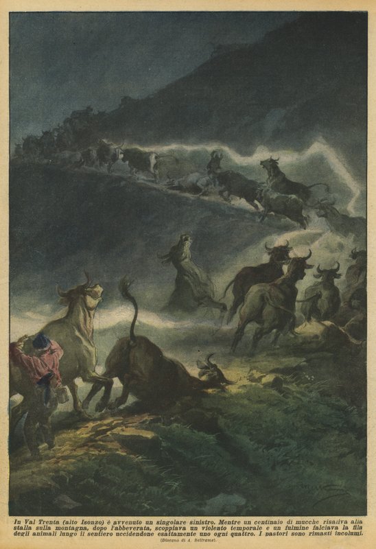 En enastående olycka inträffade i Val Trenta (övre Isonzo) av Achille Beltrame