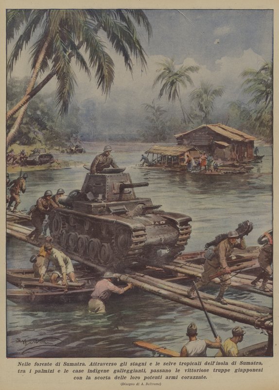 I skogarna på Sumatra (färg litho) av Achille Beltrame