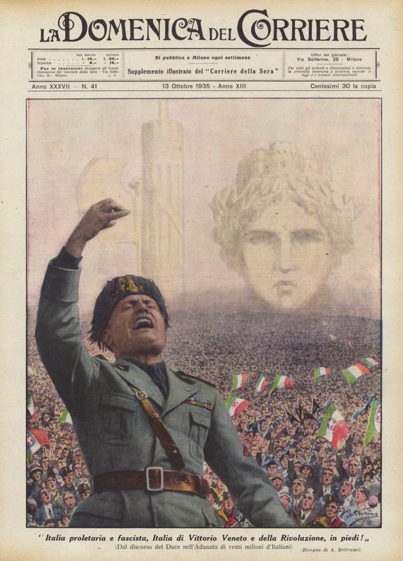 Det proletära och fascistiska Italien, Vittorio Venetos Italien och revolutionen, stå upp! av Achille Beltrame