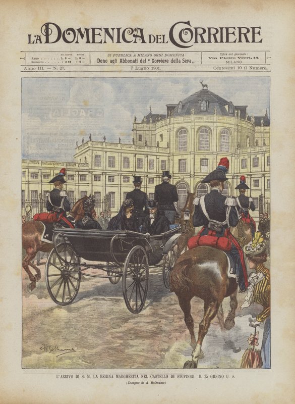 HM Drottning Margheritas ankomst till Stupinigis slott den 25 juni USA av Achille Beltrame