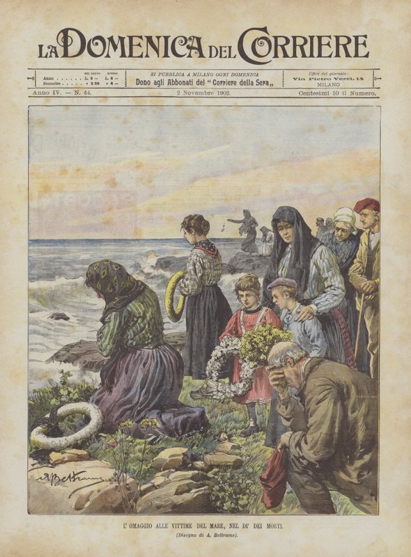 maj till havets offer, i Di Dei Morti av Achille Beltrame